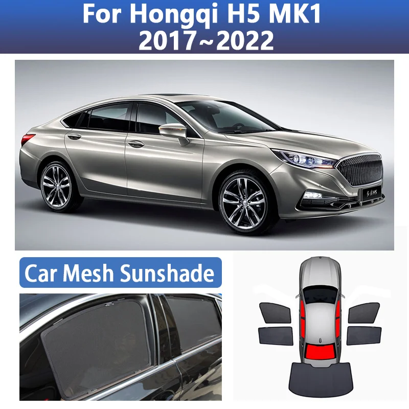

Magnetic Sunshade For Hongqi H5 Accessories MK1 2017~2022 2020 Car Mesh Sun Visors Window Sunshades Coverage Auto Accessories