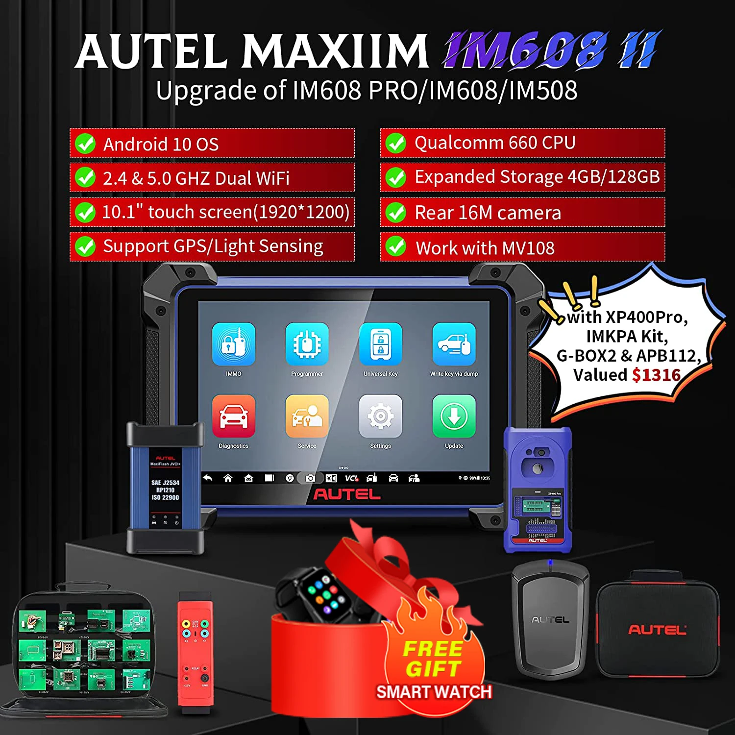 

Autel MaxiIM IM608 II IMMO Key Fob Programming Tool 2 Years Updates Updated of IM608PRO XP400PRO Key Programmer Diagnostic Tool