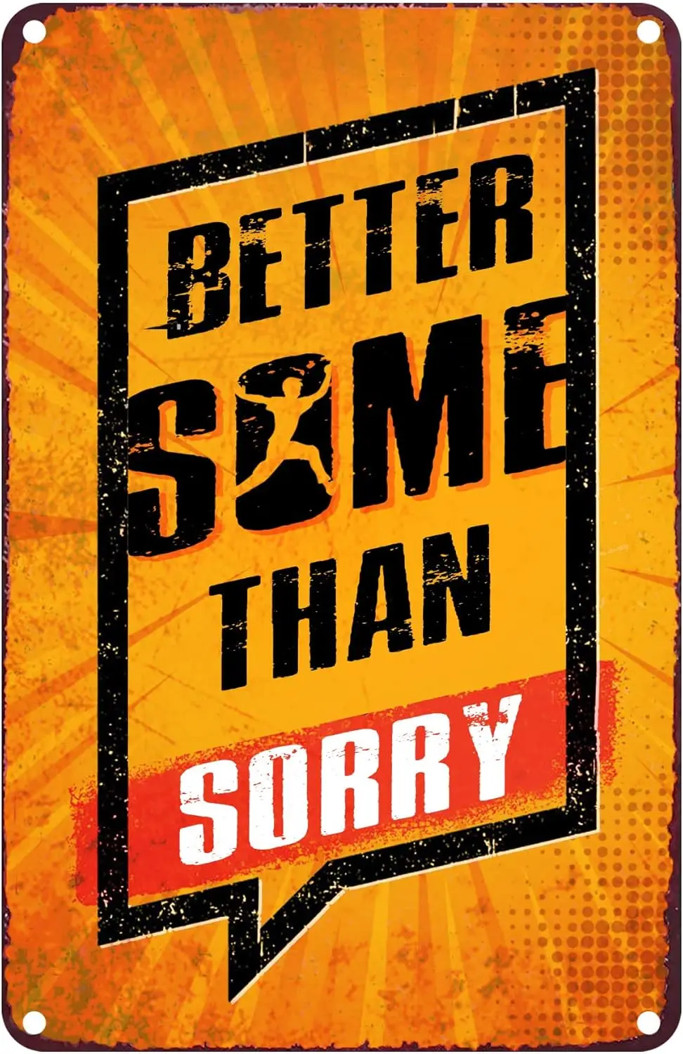 Better Sore Than Sorry Gym Retro Tin Sign Exercise Workout Motivation Retro Poster for Man Cave Room Garage Bar Wall Decor 16x12