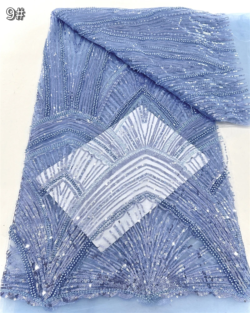 

New Arrival French Beaded Sequins Lace Fabric High Quality Lace Fabric Nigerian Women Wedding Dress