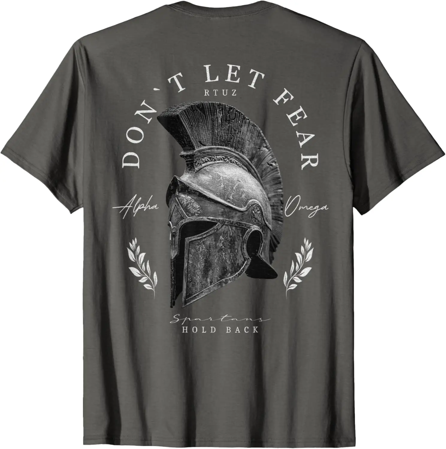 Greek Sparta Helmet Soldier Back Print Spartan T-Shirt Short Sleeve Casual 100% Cotton Shirts
