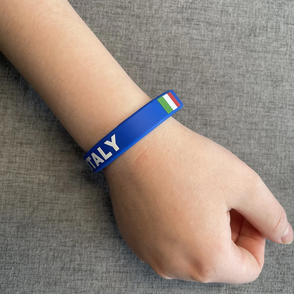 Men Women Country Flag Print Silicone Bracelets USA Ukraine Italy Turkey Sports Friendship Wristband Rubber Wrist Band Bangle