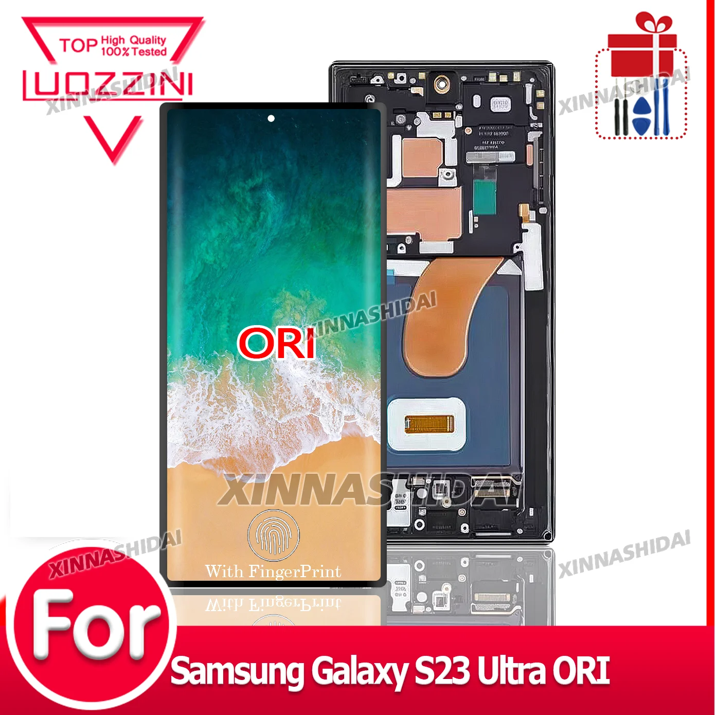 New Display For Samsung Galaxy S23 Ultra Display Touch Screen Digitizer Assembly Replacement Parts For AMOLED S23 Ultra LCD