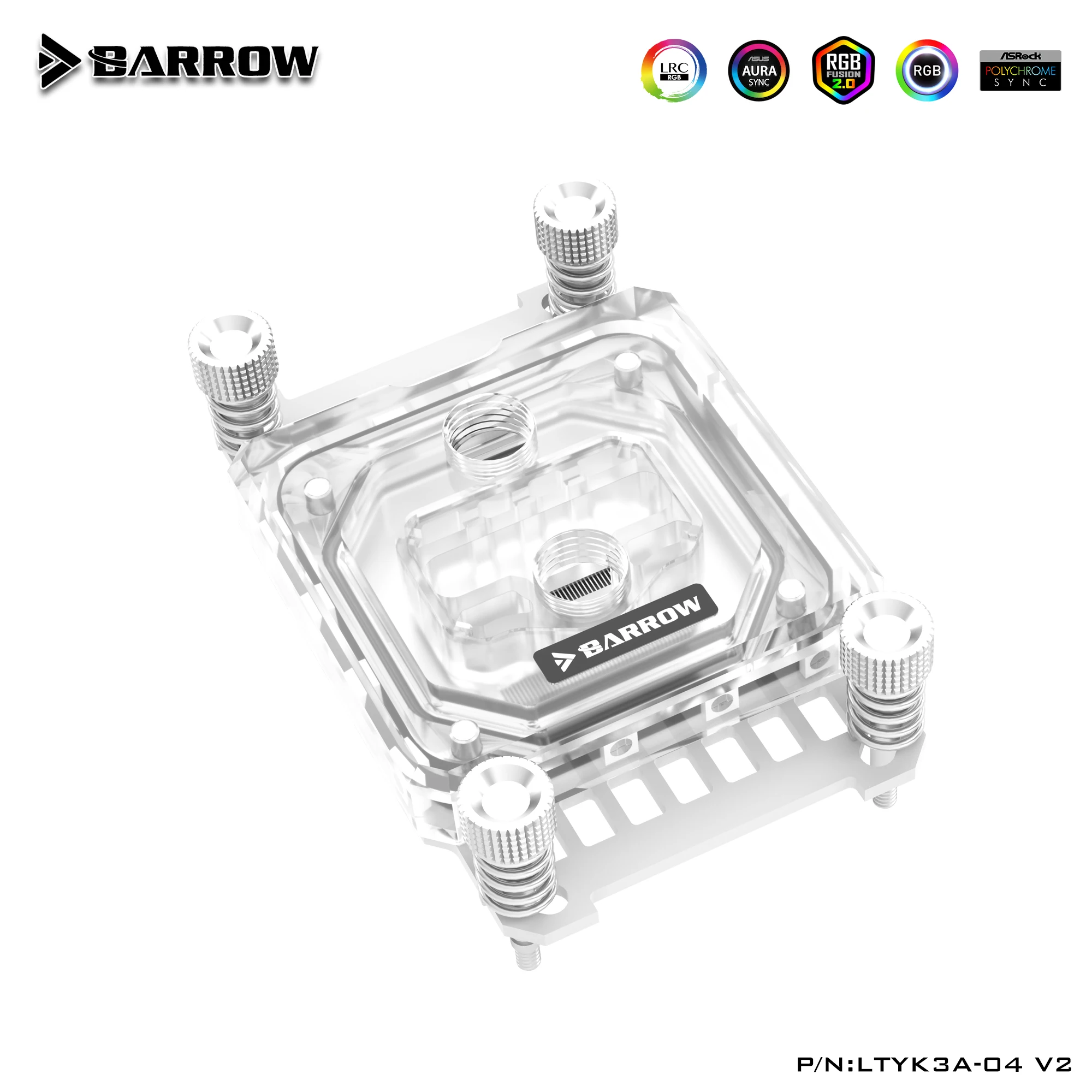 Barrow LTYK3A-04-V2, Voor Ryzenamd/AM4/AM3 Cpu Water Blokken, lrc Rgb V2 Acryl Microcutting Microwaterway Waterkoeling Blok