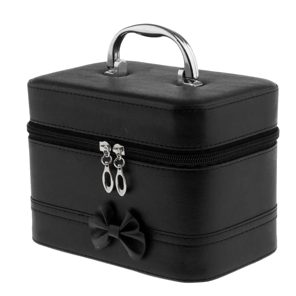 حقيبة أدوات الزينة المحمولة للسفر لتنظيم مستحضرات التجميل - وردي