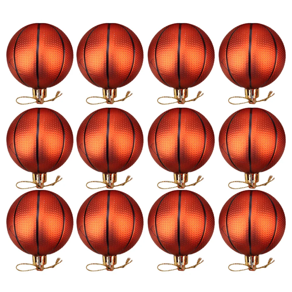 

12Pcs Christmas Ball Pendants Hanging Decorative Balls for Xmas Tree Holiday Party Sports Theme Decoration Set