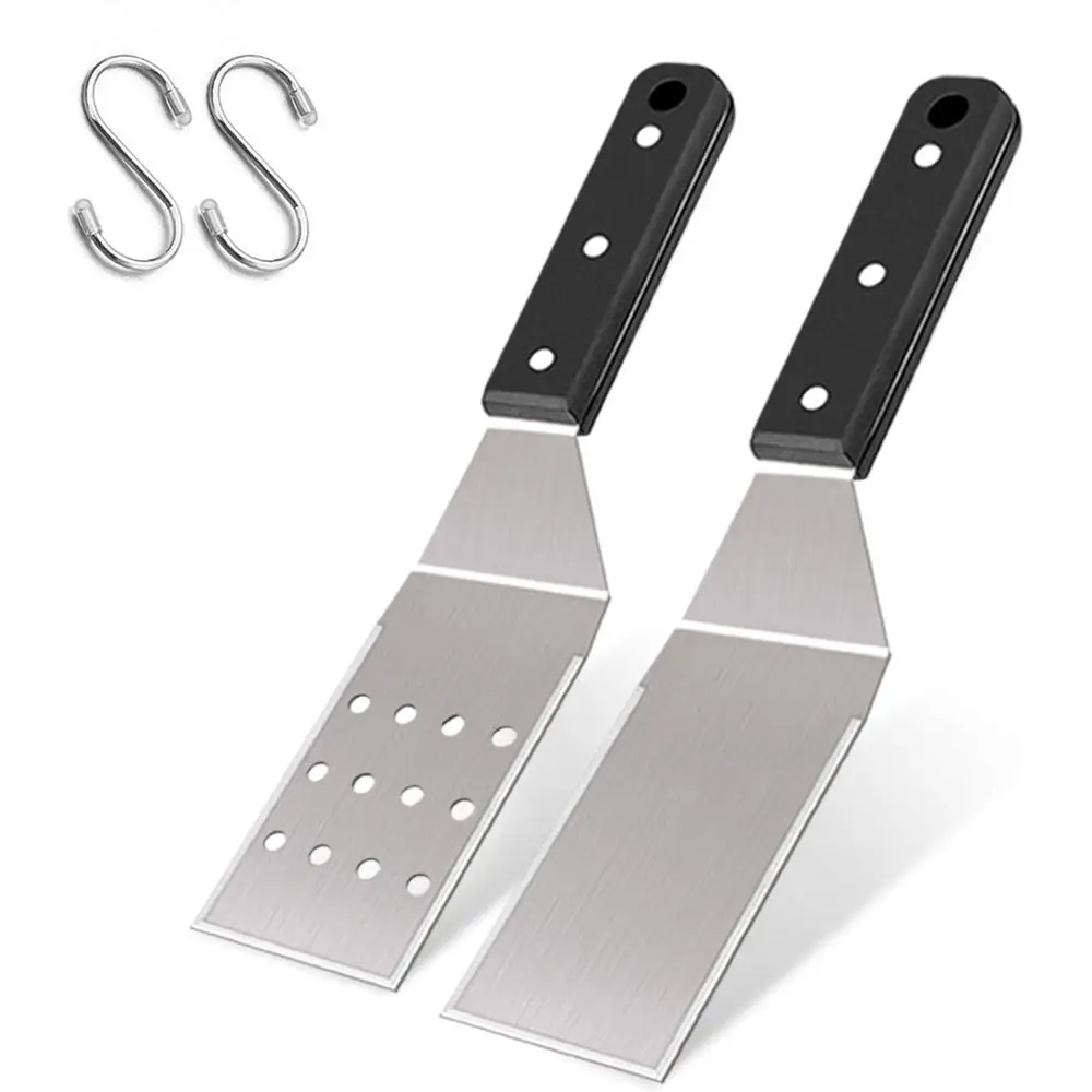 

Griddle Metal SpaSet 2, Grade Griddle Accessories - Stainless Steel Pancake Hamburger Turner, Lipper or Top Cast Iron BBQ Hibach