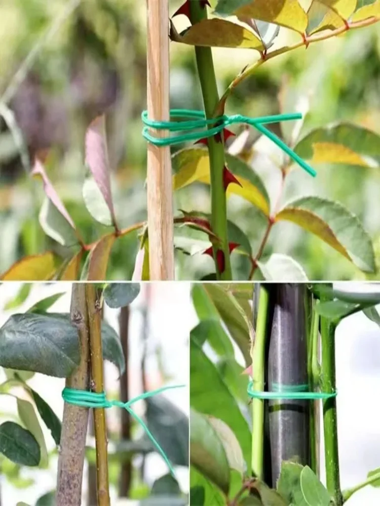 Garten-Drehverschlüsse, multifunktionale Befestigungsbänder für Pflanzen, wiederverwendbare, selbstschneidende Eisendraht-Kabelbinder für Blumen, Pflanzen und Ranken – Detail 2