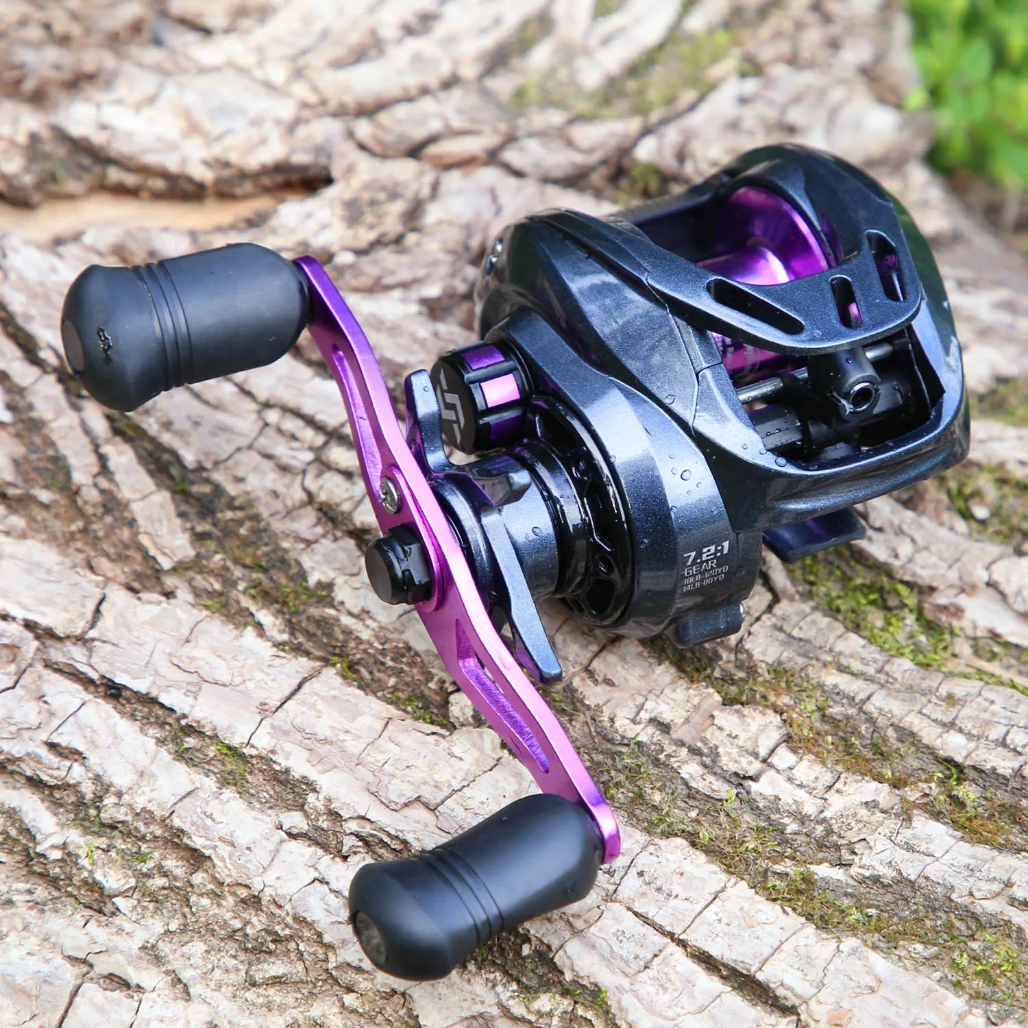 Sougayilang Purple Baitcasting Fishing Reel 7.2:1 High Speed Gear Ratio Super-smooth Fishing Reel Max Drag 10kg Fishing Reels