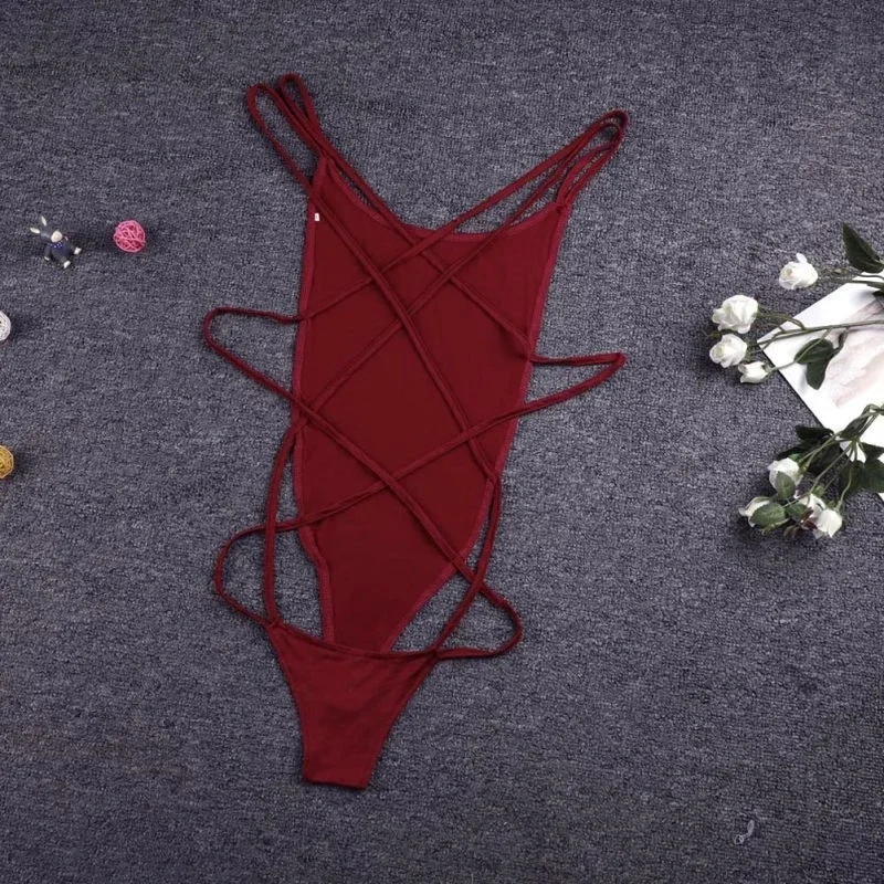 Bodysuits Sexy Lingerie for Women Erotic Porno See Through Sex Underwear Deep V Backless One Piece Catsuit Sleepwear Body Suits