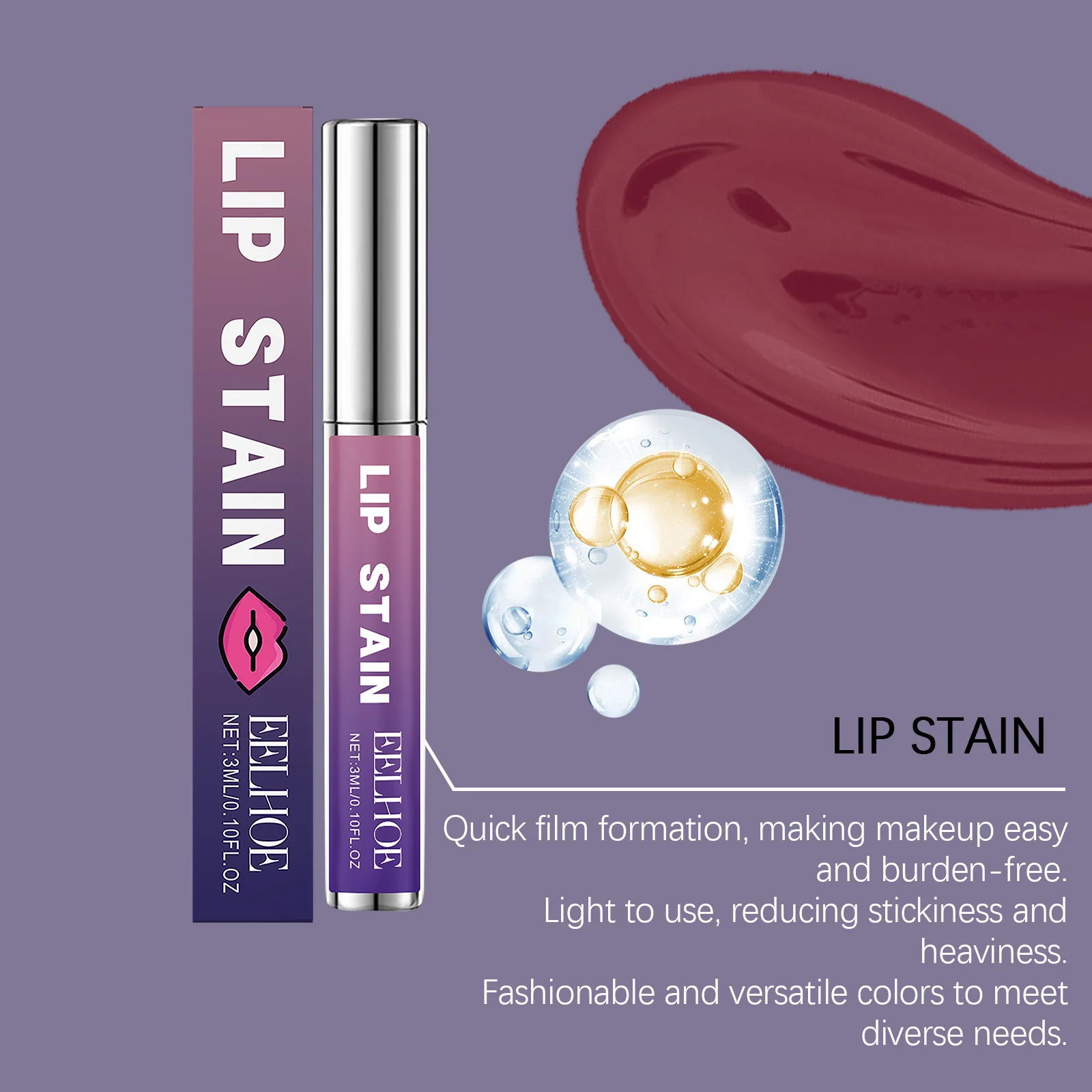 Eelhoe ティアオフ リップ モイスチャライジング グロス シリーズ 持続性のある保湿 シャイン ダーク メイクアップ コスメティック ダーク リップ プランピング グロス