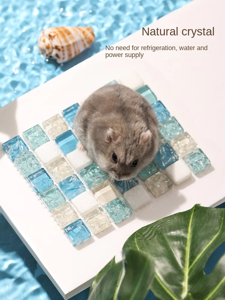 

Hamster Ice Pad Blue Cooling Plate Natural Crystal Material Heat Dissipation Ceramic Mat Cage Landscaping Pet Supplies Durable