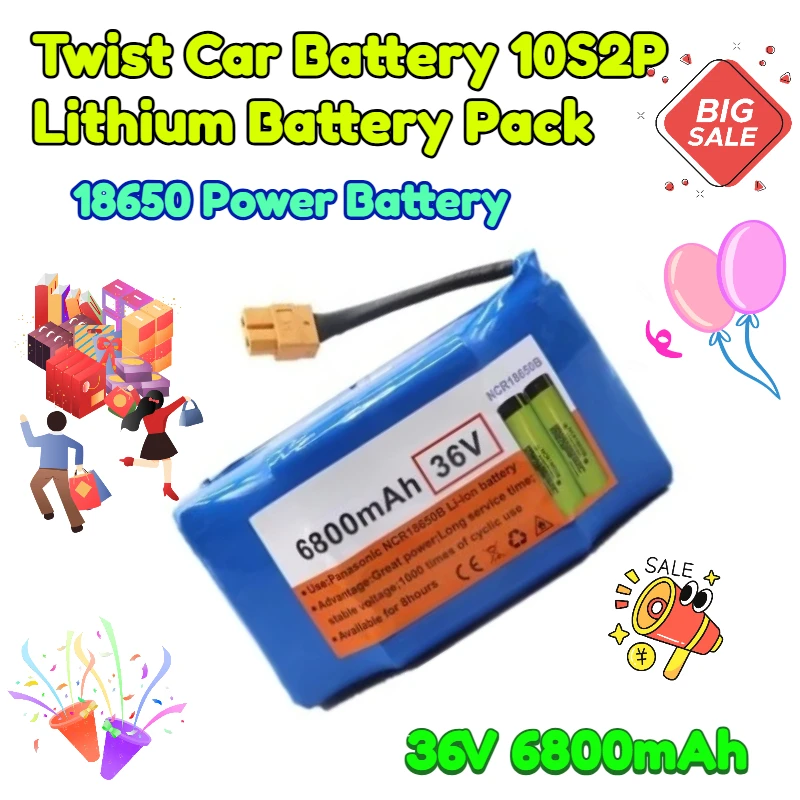 

36V 6800mAh Twist Car Battery 10S2P Lithium Battery Pack 18650 Power Battery