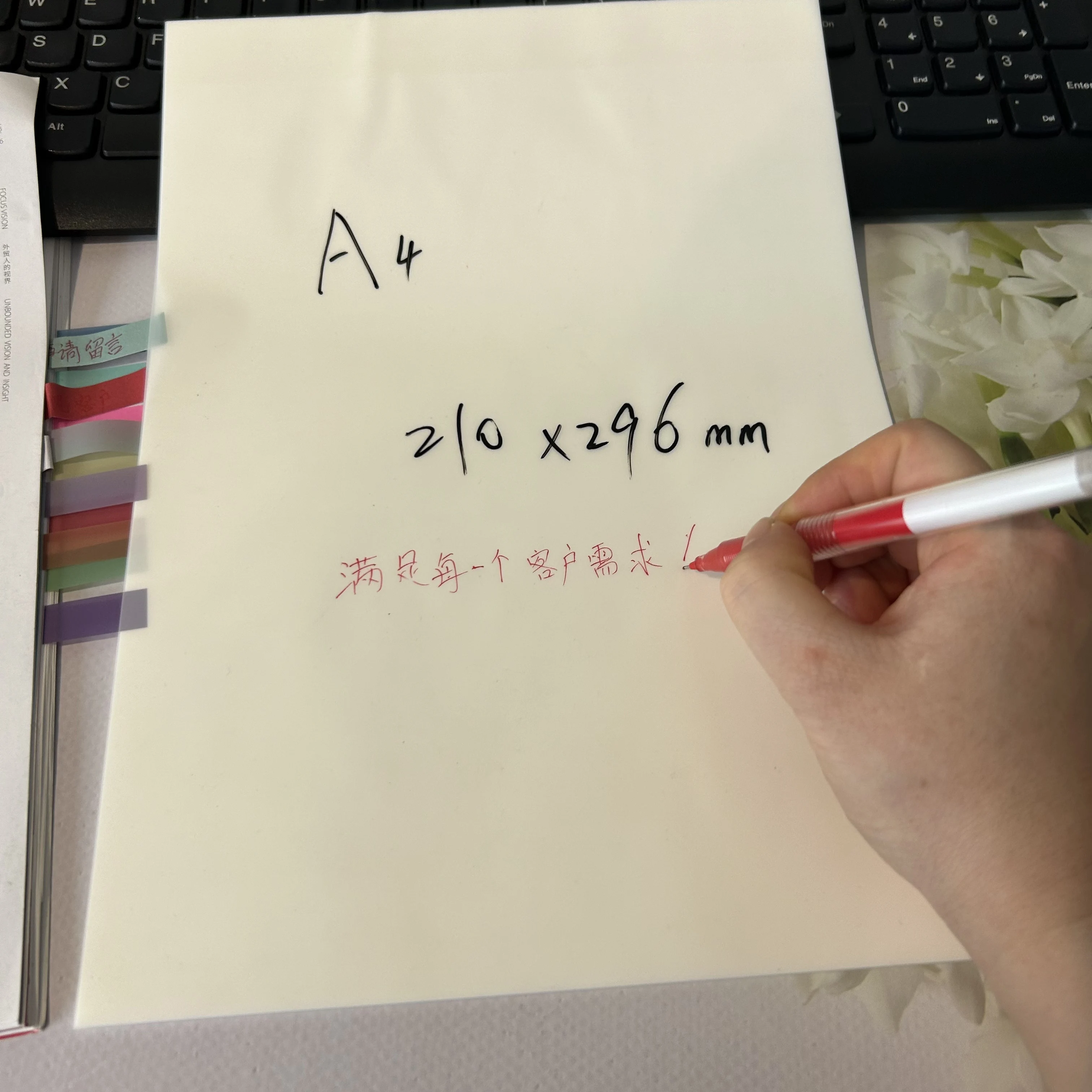 

50 Sheets A4 Transparent Waterproof Sticky Note Pads Notepads Posits for School Stationery Office Supplies