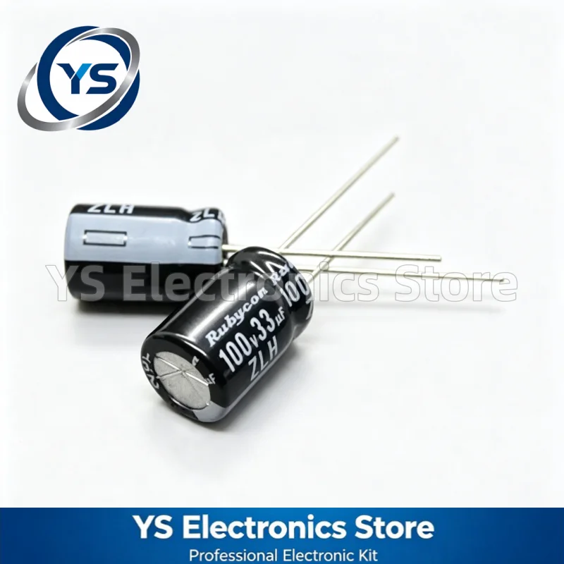 Rubycon ZLH Series 100V33UF 8x11.5mm 100ZLH33MEFC8X11.5 100V 33UF Electrolytic Capacitor New Original Long Life Low ESR 20%