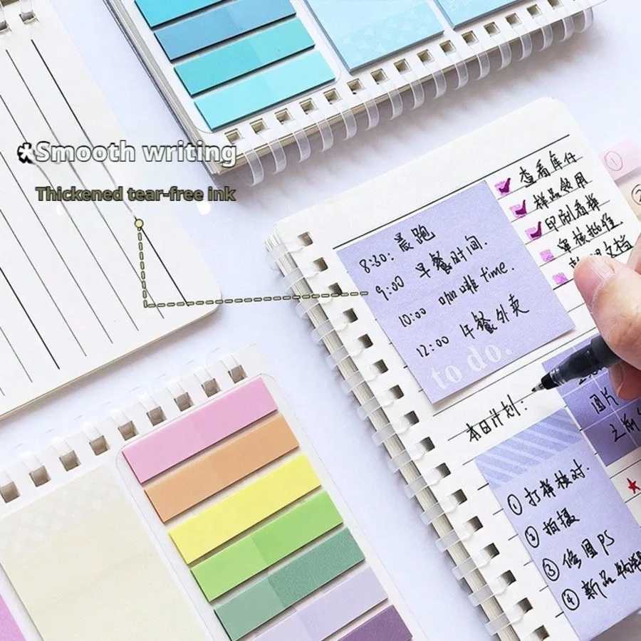 Kawaii Sticky Notes Set Expandable Removable Student Memo Pads Must-Have Study Planner Supplies Bulletin Journal Accessories
