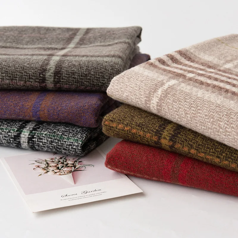 Imitation Cashmere Plaid Printing Fashion Fringed Scarf High Sense Women's 2026 New Soft Commuter Warm Scarf Shawl