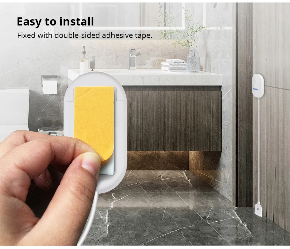 KERUI WL21 WiFi إنذار تسرب المياه مستشعر الفيضانات كاشف مستوى المياه الحياة الذكية APP مراقبة عن بعد تسرب إنذار السلامة الأمن #5