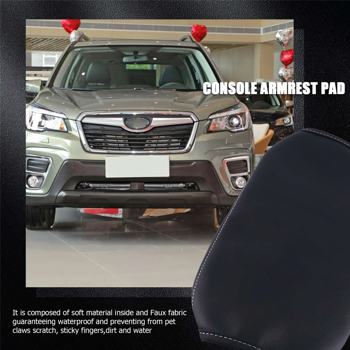 Car Center Console Armrest Cover Armrest Cushion Pad for Subaru Forester 2019 2020 2021 2022—L49A