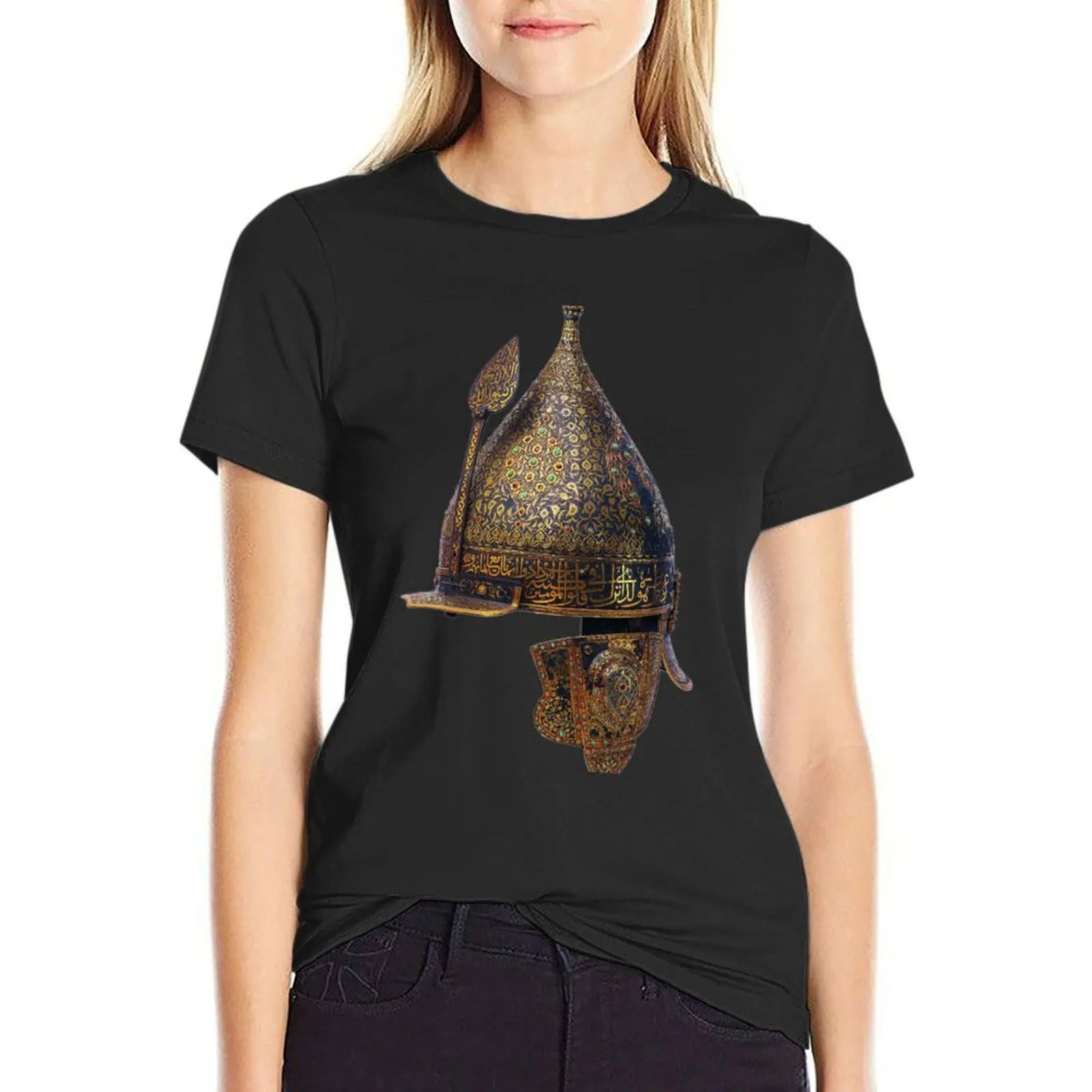 

Ottoman warrior helmet T-Shirt blanks animal prinfor summer clothes t-shirts for Women graphic tees