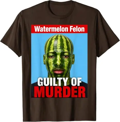 Watermelon Felon Shirt Watermelon Felon Guilty of Murder T-Shirt Baumwolle Y2k Streetwear Kleidung Humor Ästhetische Grafikbekleidung – Detail 11
