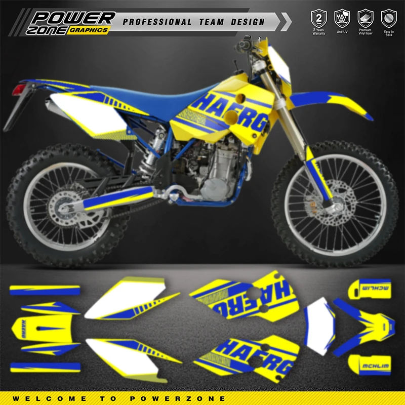 PowerZone Custom Team Graphics Backgrounds Decals Stickers Kit For HUSABERG TE250 300 2001 2002 2003 2004 2005 FE 390 450 570 03