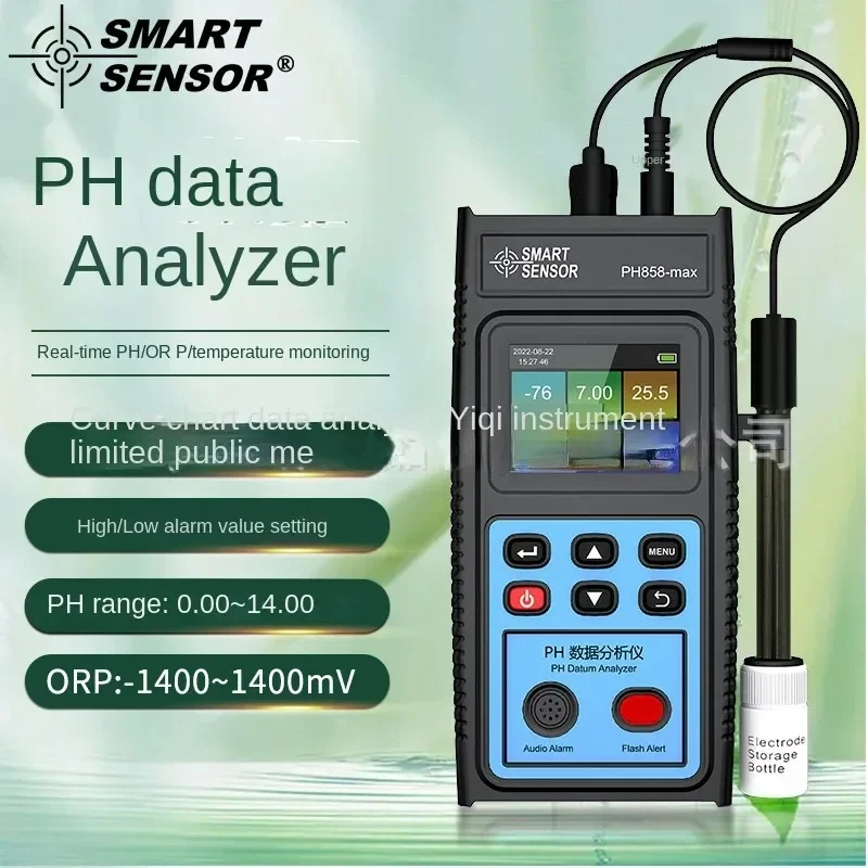 PH858max Analizator danych PH Przemysłowy tester jakości wody Analizator pH z akwarium kwasowo-zasadowego