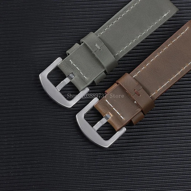 Genuine Leather Universal Straps Men Women Vintage Watchband Sport Bracelet 18mm 20mm 22mm 24mm Replacement Wristbands for Omega image 4