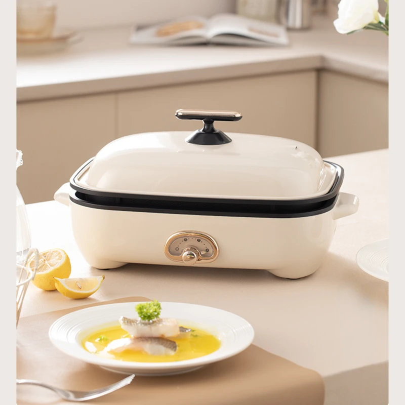 Elektrische Doppel geschmack Hot Pot Multifunktion kocher Küche Grill Split elektrische Kochtopf Chafing Dish Appareil Küche