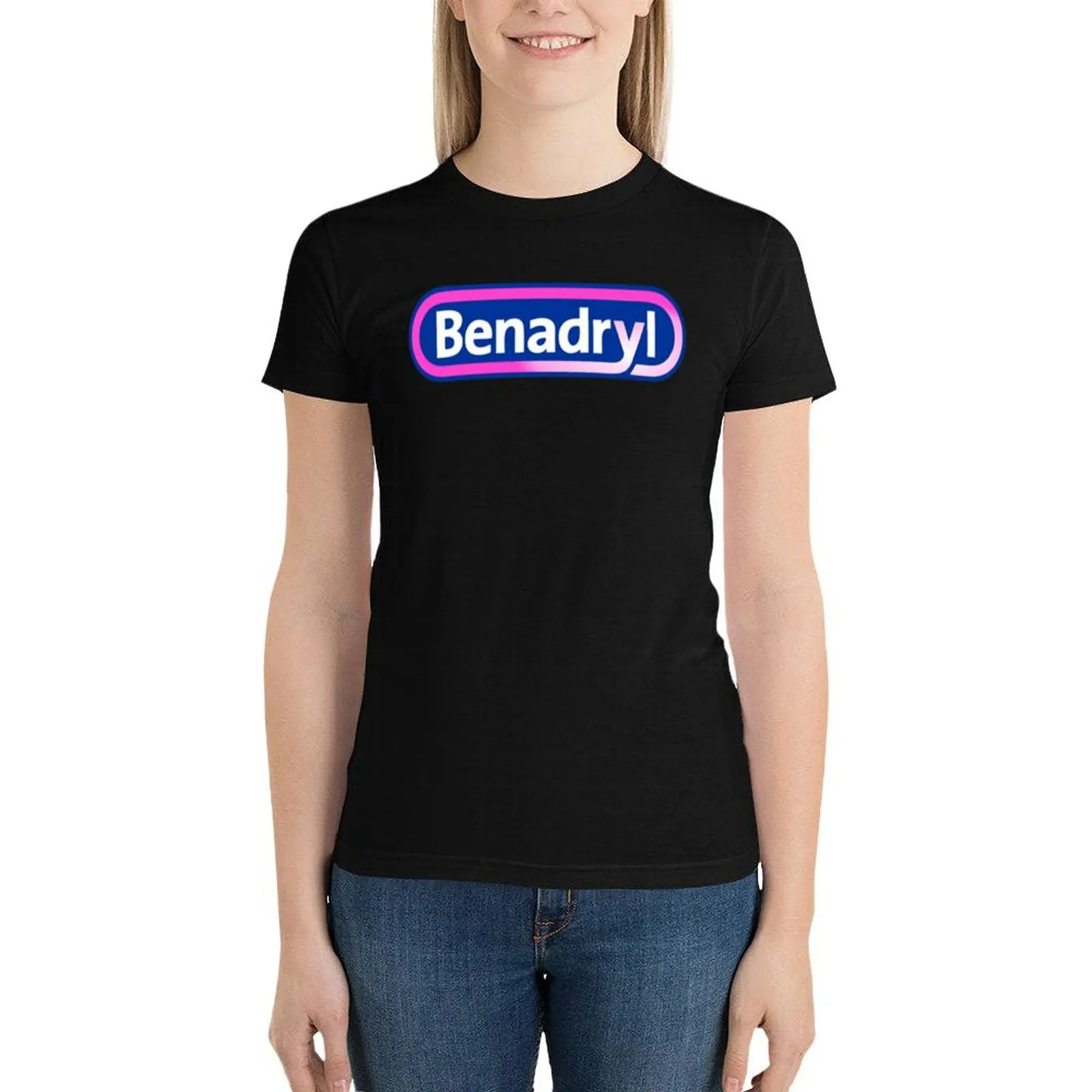 

Charming benadryl logo T-Shirt vintage clothes tees summer clothes Short sleeve tee cute t-shirts for Women