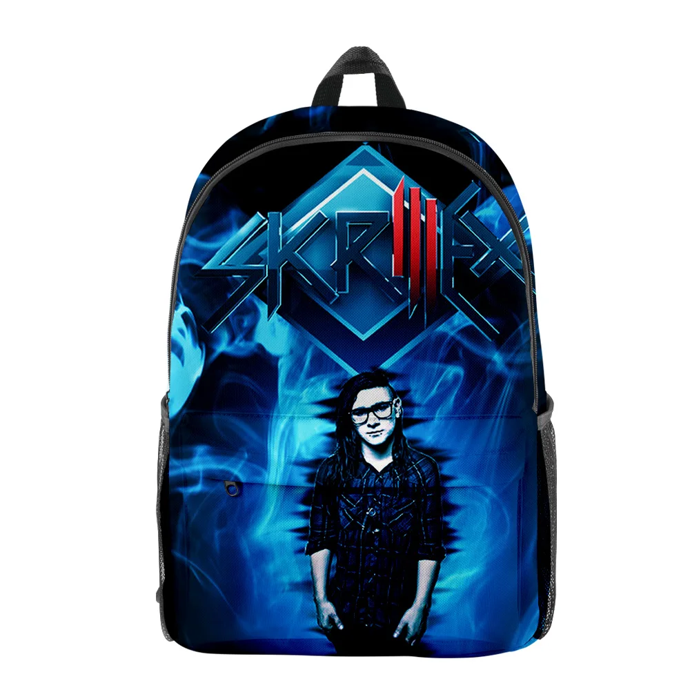 

Harajuku Novelty Cool Skrillex DJ pupil Bookbag Notebook Backpacks 3D Print Oxford Waterproof Boys/Girls Travel Backpacks