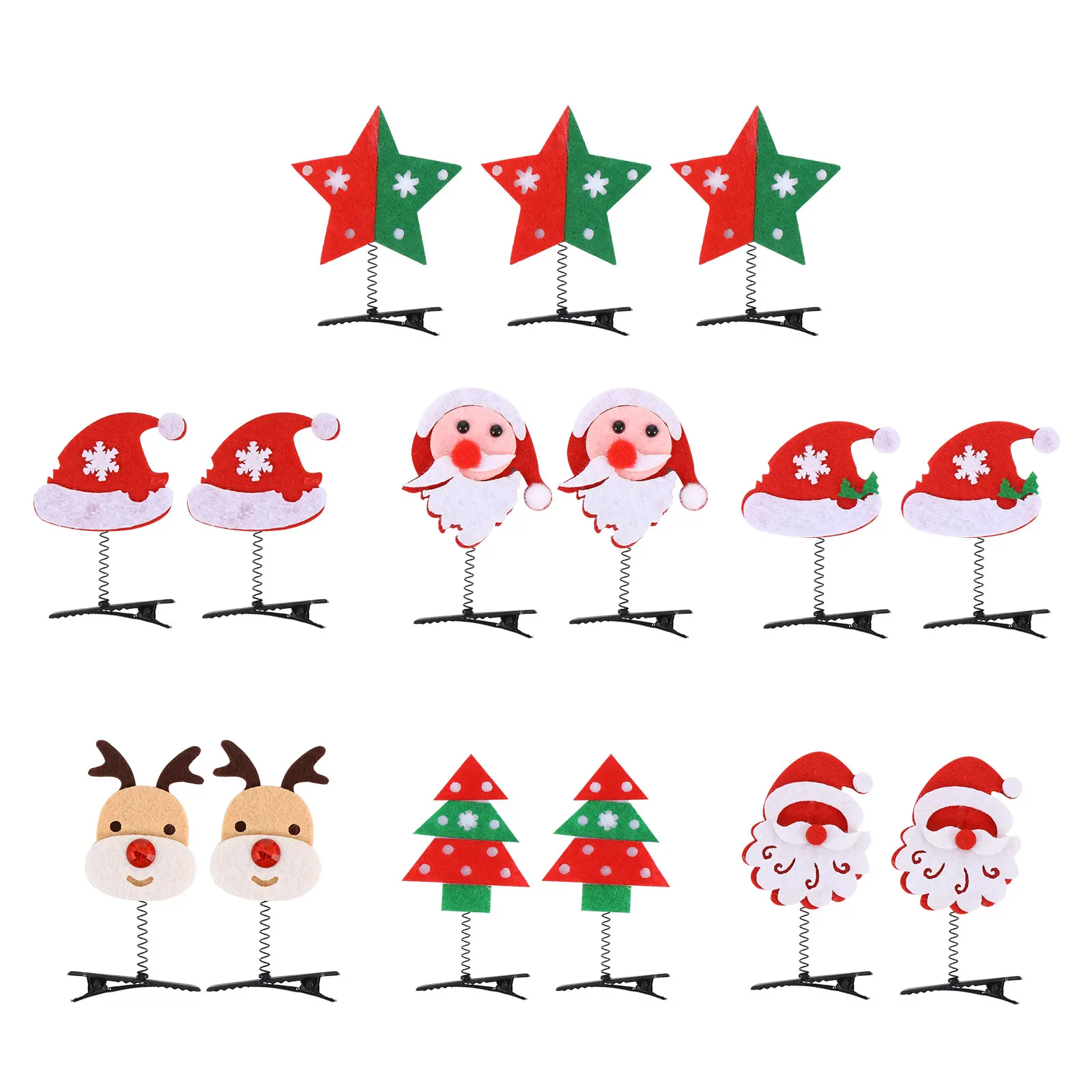 

15 Pcs Antler Hairpins Christmas Hair Clip Mini Barrette Lightweight Non Fading Party Costume Carnival Accessories for Family