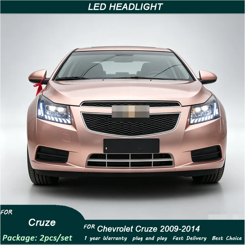 LED Headlamp Assembly For Chevrolet Cruze 2009-2014 With Projector DRL Plug And Play Front Lamp Accessories