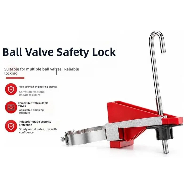ABVG-Ball Valve Lockout Device Adjustable Out Tag Out Gate Valve Lock For Industrial Pipe System In High Quality Zinc Alloy(1PC)