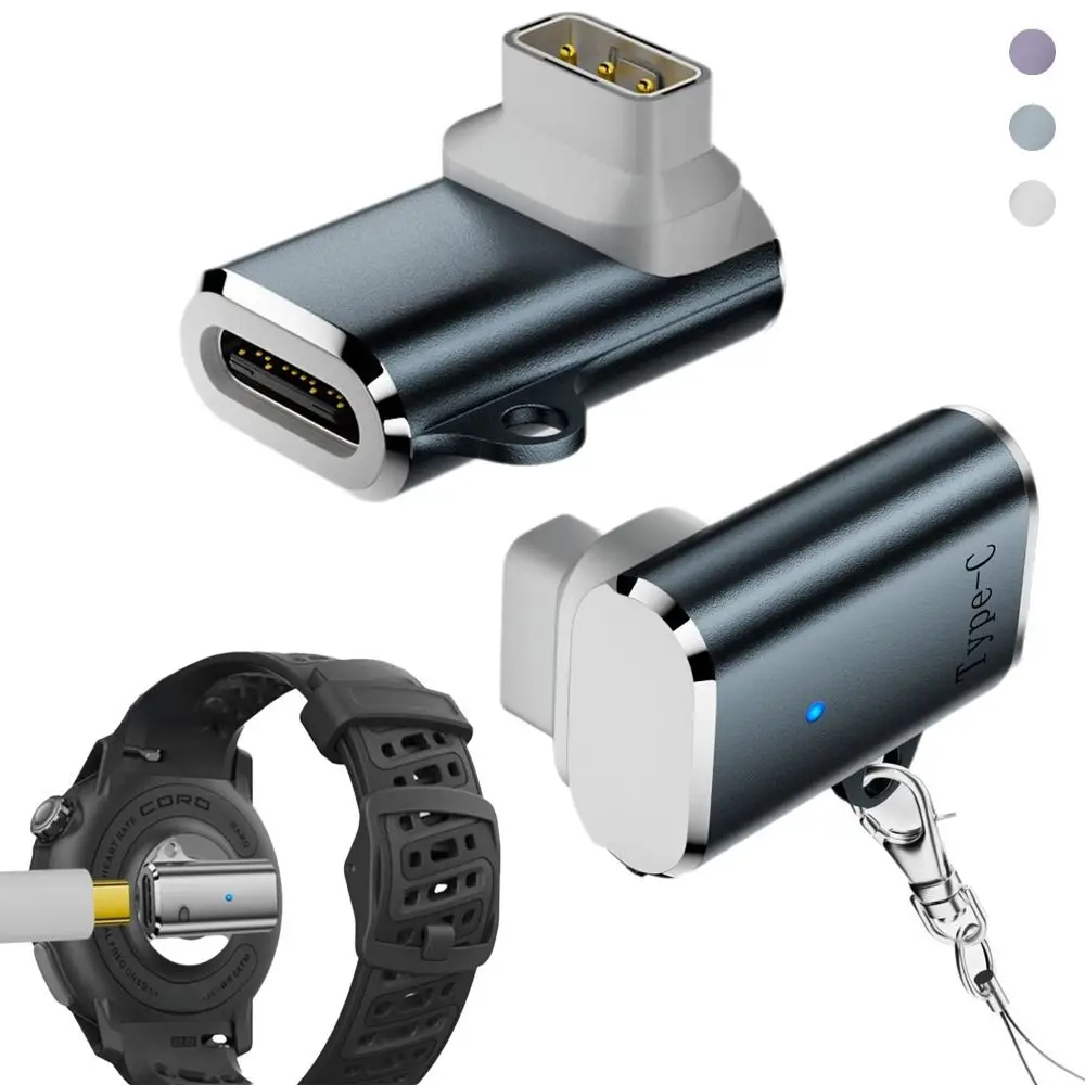 

Type-C Female to 3 Pin Magnetic Charger Converter High Speed Safe Watch Charging Adapter Aluminum Alloy for COROS PACE Pro