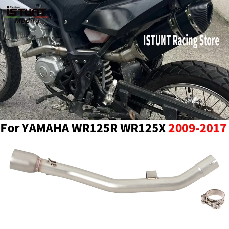 For Yamaha WR125R WR125X WR125 2009 - 2017 Motorcycle Exhaust Systems Stainless steel Middle Link Pipe Connect 51mm Muffler