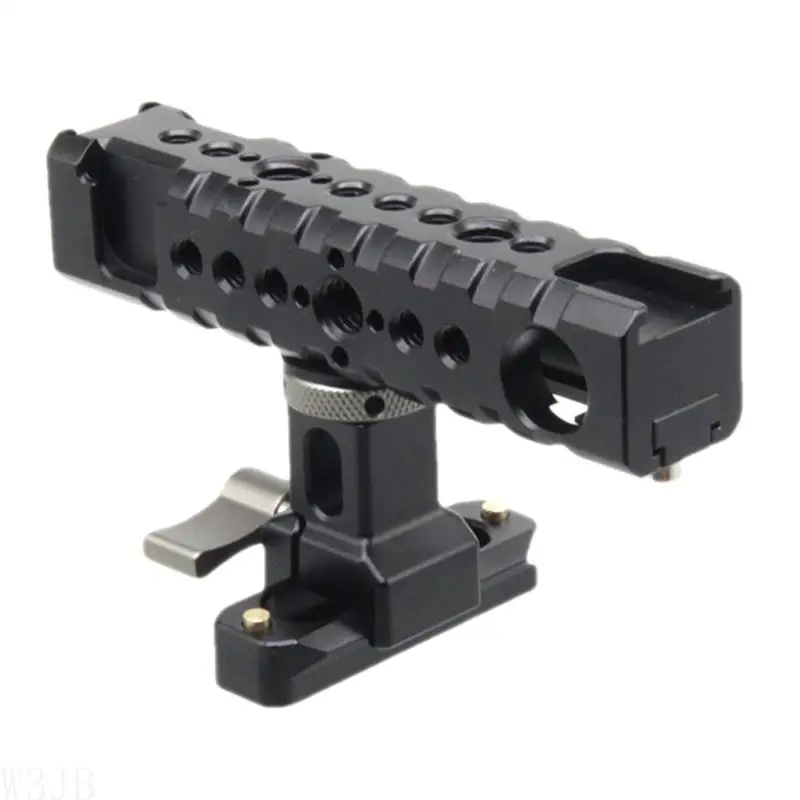 W3JB Kameragriff DSLR-Griff mit 3/8 Zoll 1/4 Zoll Gewindeloch Arca-Loch/obere Gleitschiene zur Gerätebefestigung – Detail 10