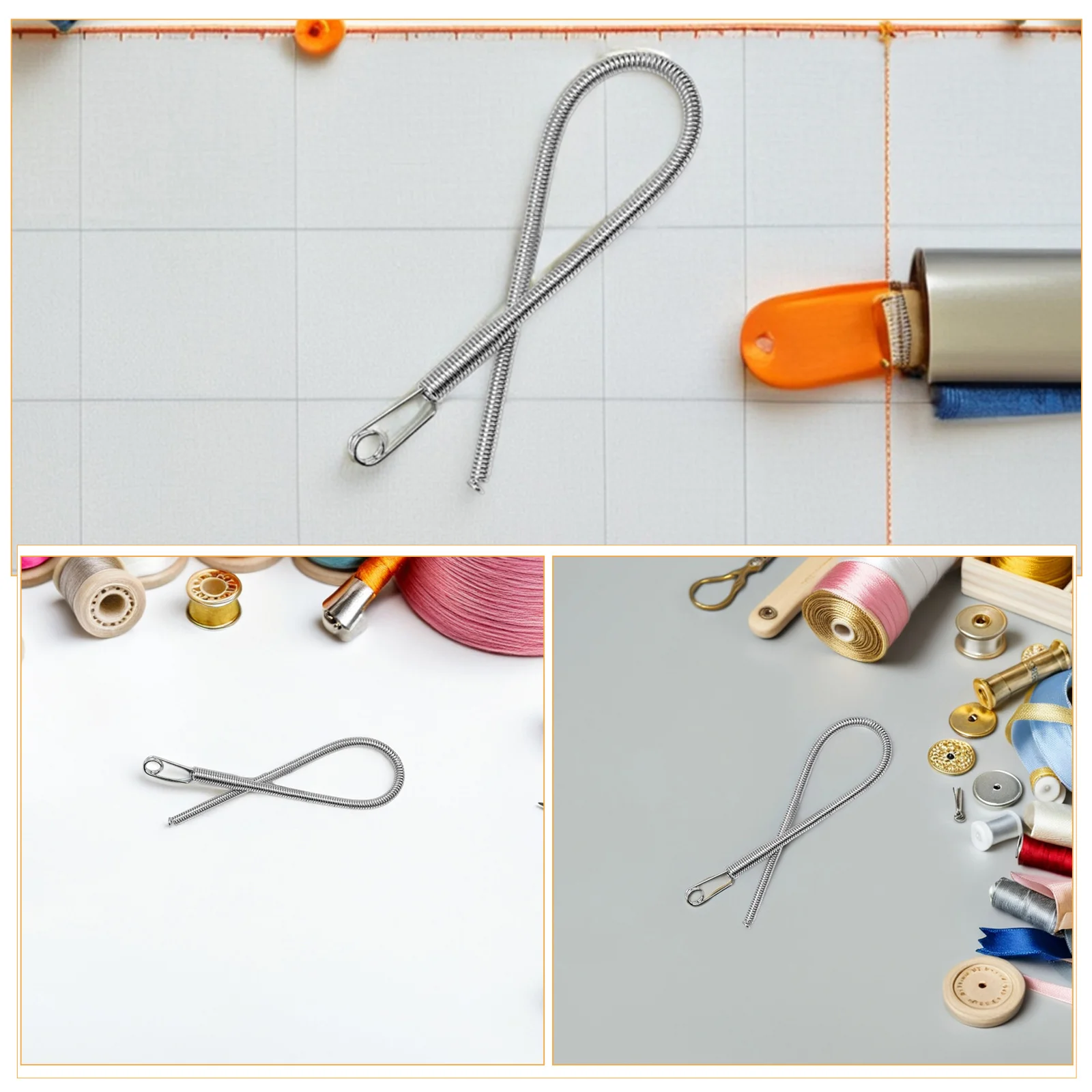 10Pcs Threading Tool Flexible Spring Drawstring Threader Stainless Steel Rope Threader DIY Sewing Tool for Pants Sweaters