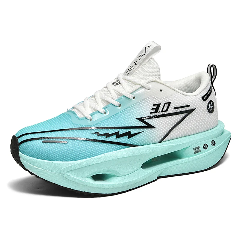

Sports and leisure shoes, men's shoes, marathon oversized air cushioned shoes, fly woven all season rubber, wear-resistant, anti