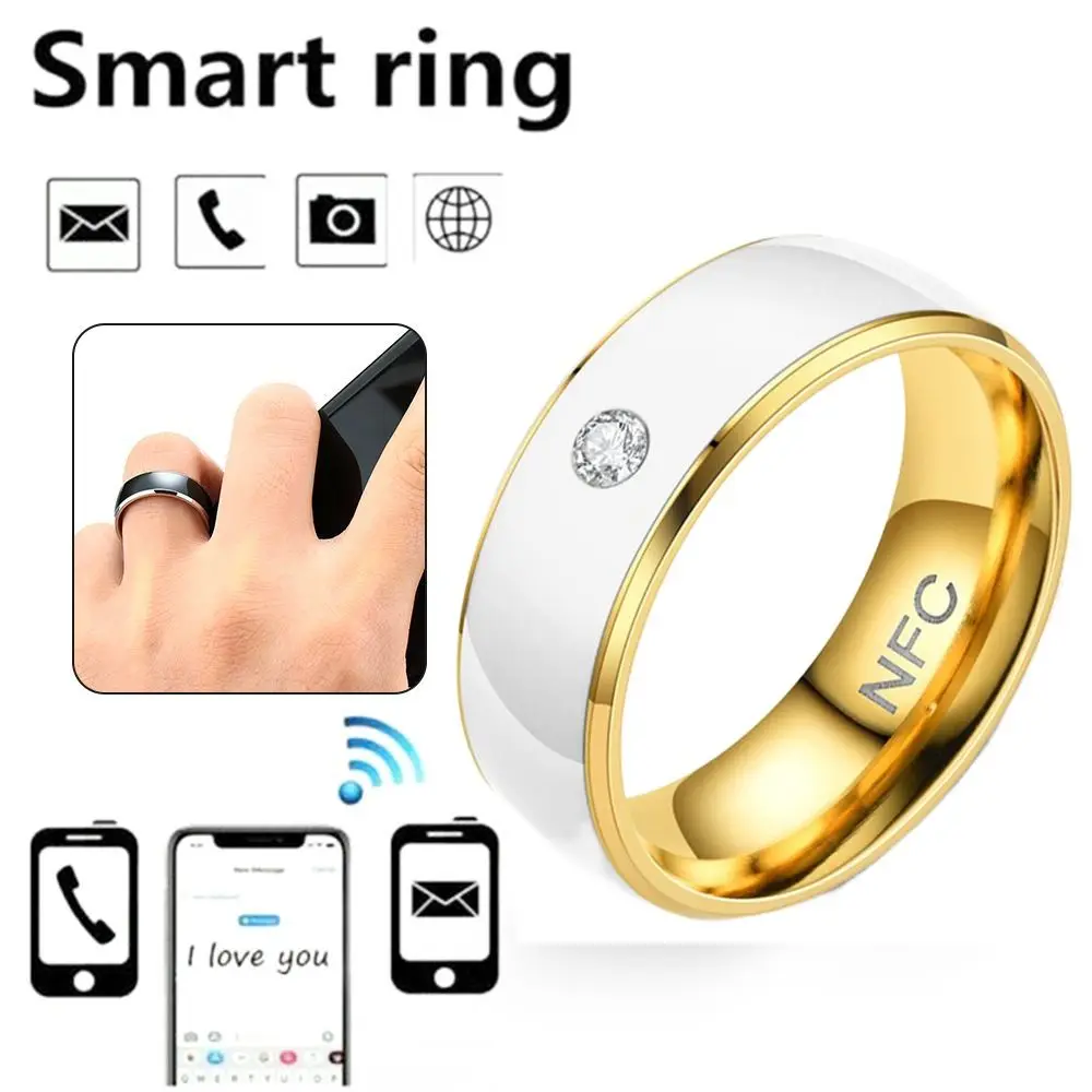 NFC Smart Ring Stainless Steel Multifunctional Wearable Connect Finger Digital Ring Waterproof Magic Wear for Android Phone