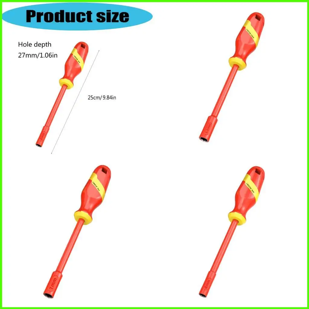

High Voltages Insulated Socket Screwdriver Deep Hole Steel Professional Tool