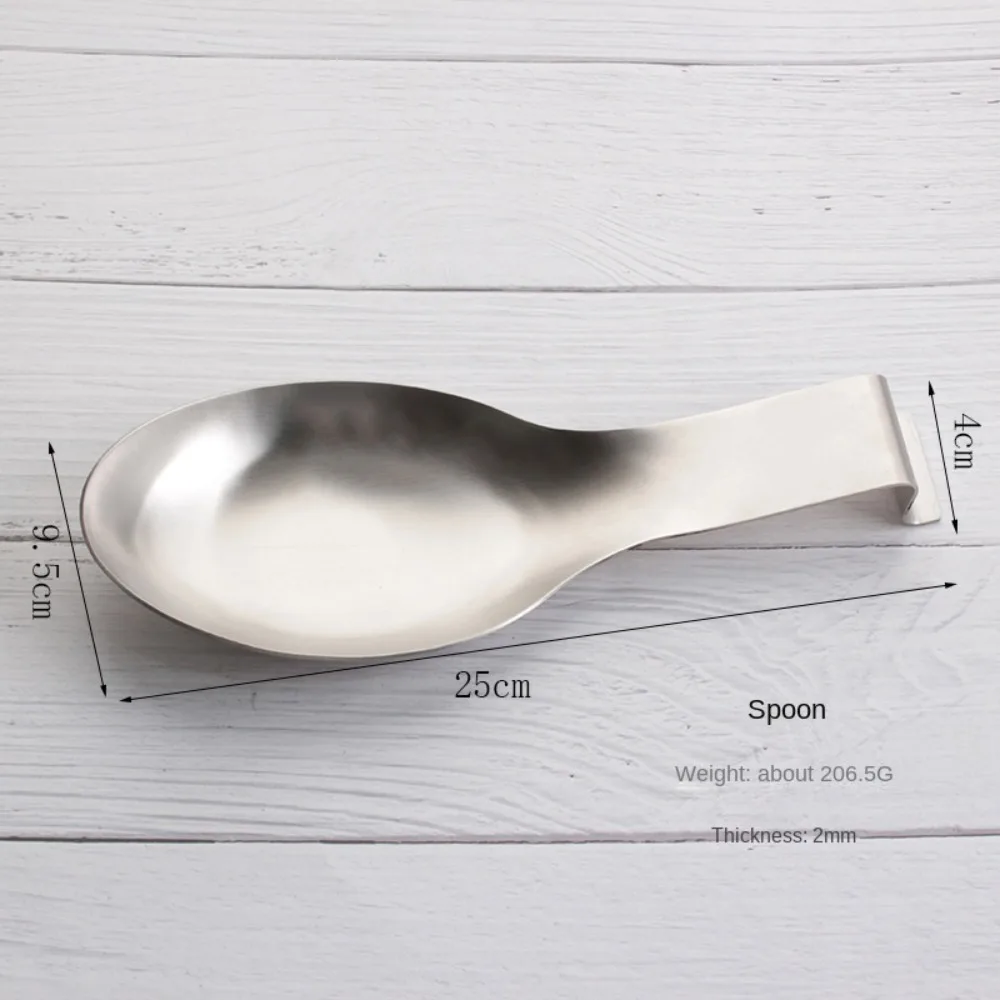 Stainless Steel Spoon Rest-Spatula Ladle Holder Tray Spoon Spoon Mat Thicker Tray Spoon Mat Spoon Rest