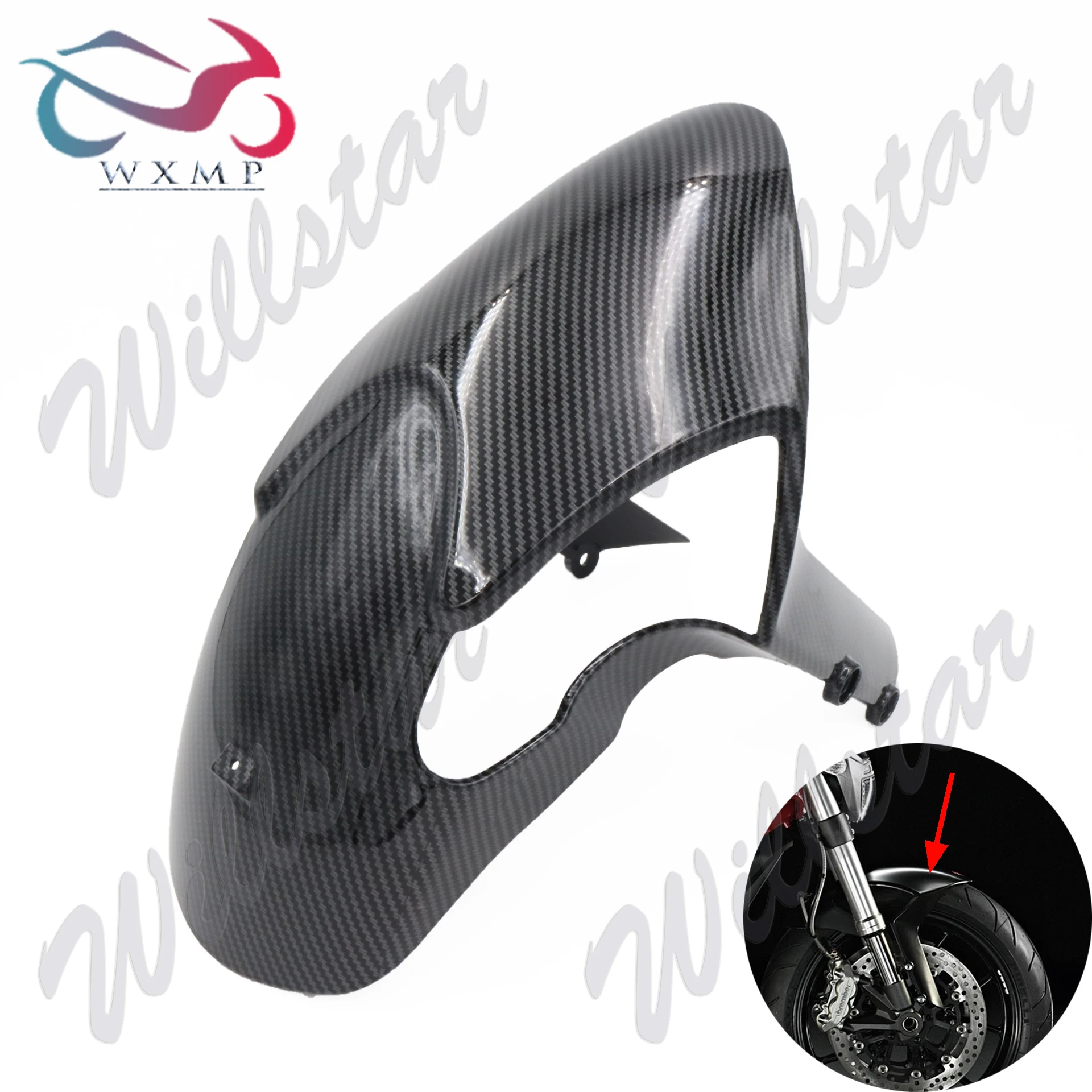 

Carbon Fiber Color Motorcycle Fairing ABS Front Tire Mudguard Splash Guard Mudguard For Ducati 696 795 796 1200 S4R 1100 1100S