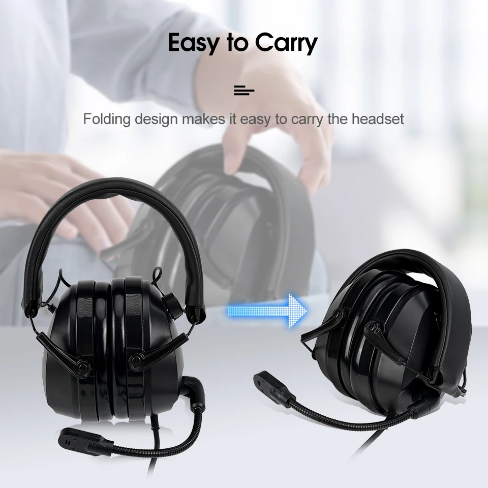 Retevis RT622 Walkie Talkie K/M Headset Rauschunterdrückung Drehbares Boommikrofon für Baofeng UV5R Quansheng UV K5 K6 H777 RT68 – Detail 8