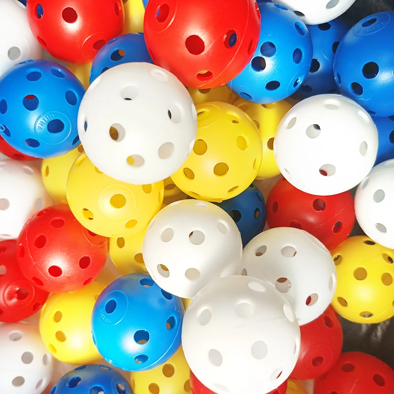 Paquete de 12 pelotas de entrenamiento de Golf de plástico multicolor, flujo de aire, diámetro hueco de 1,65 pulgadas, pelotas de Golf para práctica de Swing de campo de conducción, nuevo