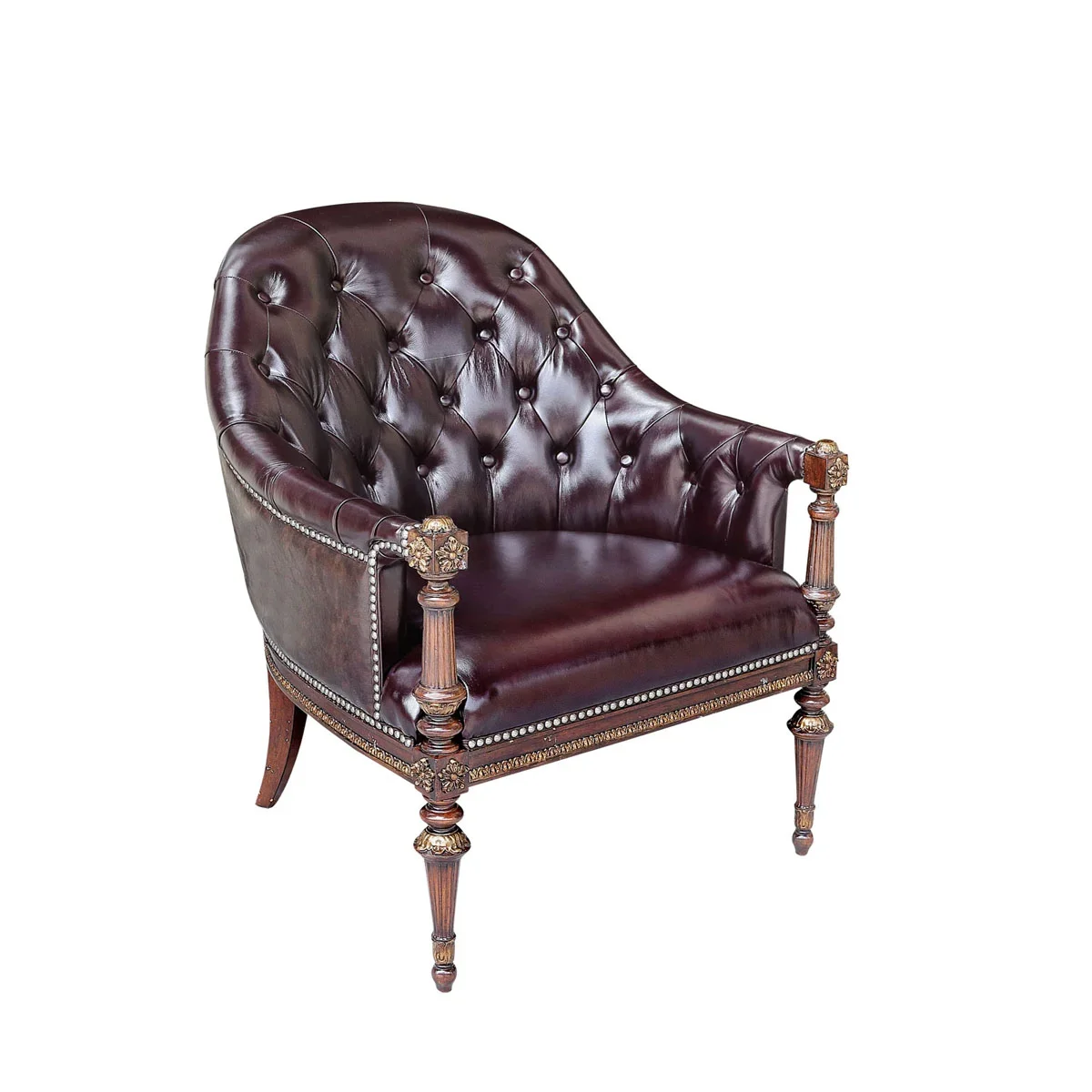 Home European leisure chair Italian single sofa chair first layer cowhide chair leisure lunch