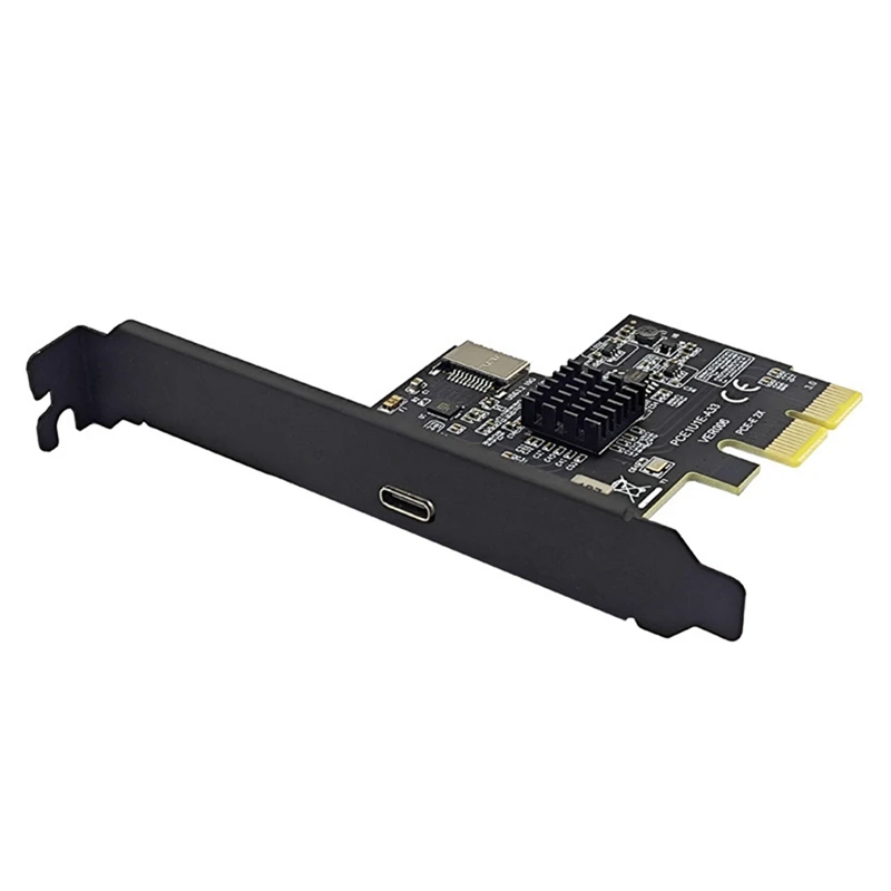 PCI-Express X2 To Type-E + Type-C Expansion Card USB3.2 GEN2 10Gbps ASM3142 Chip PCI-E To USB-C Adapter For Desktop