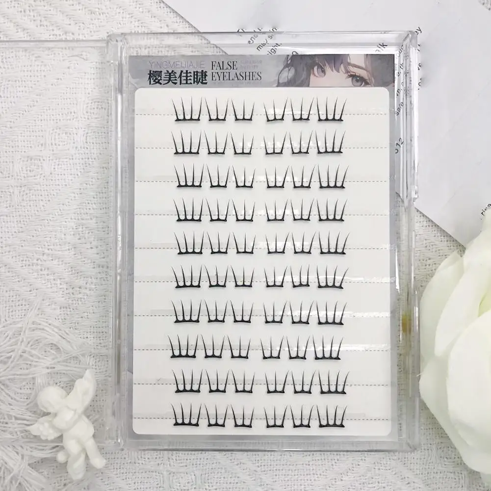 ﻿ Korean Style Glue Free False Eyelashes Large Capacity Korean Style Eyelashes Clusters Dense Comics Artificial Eyelashes