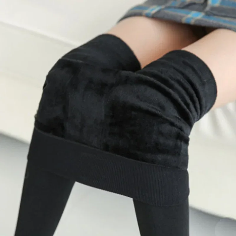 Winter warm Leggings Women Velvet Thicken Plush Long Socks Casual High Elastic Slimming Stockings High Waist Tights Pantyhose