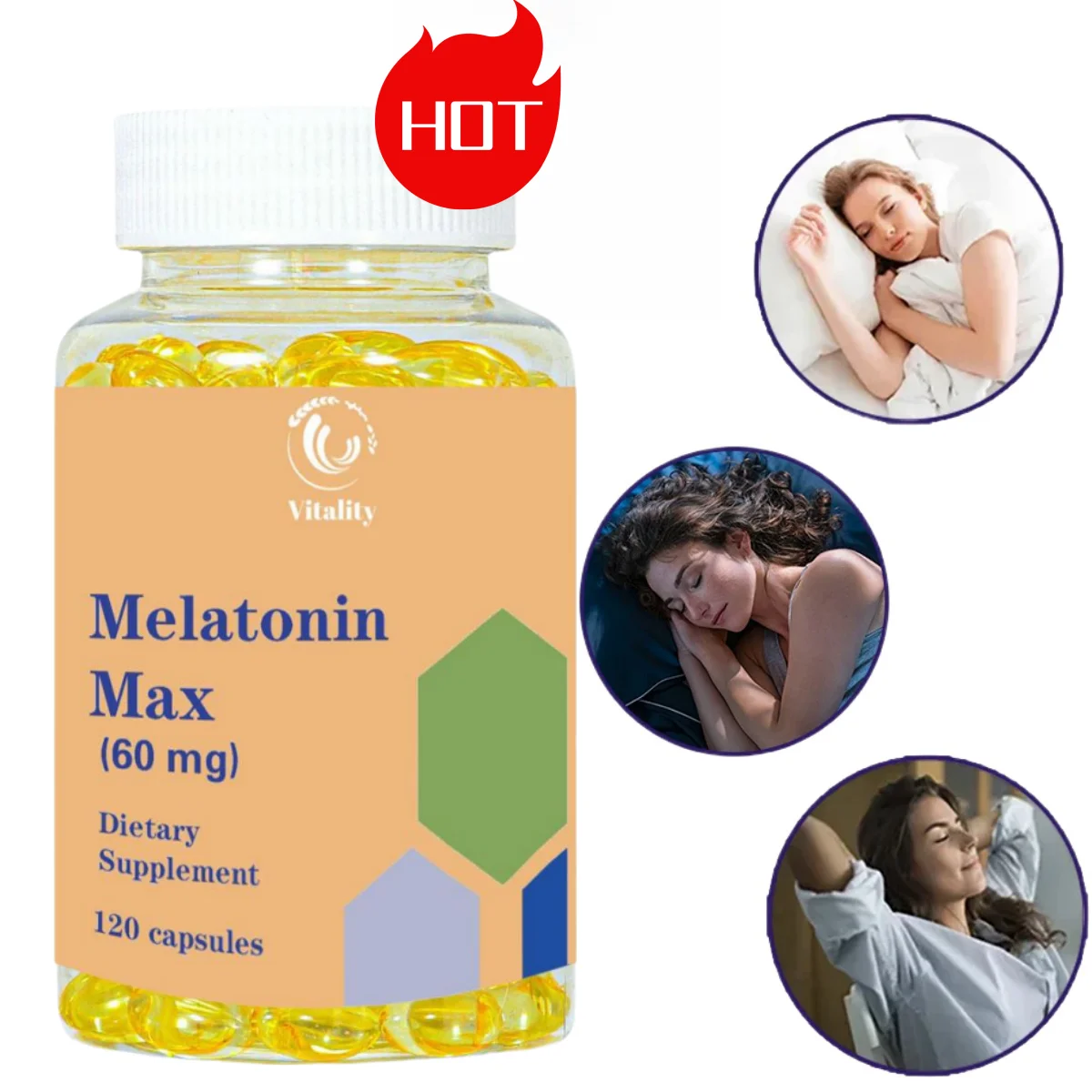 Vitality Melatonin Capsules - Relieve Insomnia, Help Improve Sleep Quality, Reduce Waking Time, Help Deep Sleep